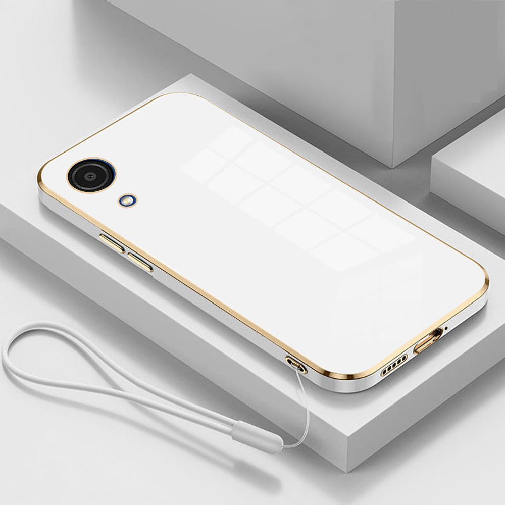 Para Samsung Galaxy A03 Core Caso Luxo Quadrado Chapeamento SM-A032F ,/DS De Telefone À Prova De Choque Silicone Capa Tr