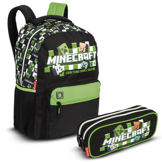 Kit Mochila De Costas Escolar Estojo Duplo Minecraft Sestini em Oferta na Shopee