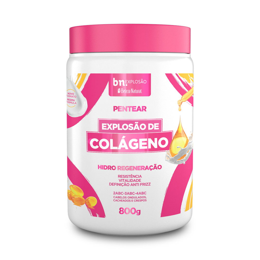 Creme de Pentear para Cachos Explosão de Colágeno 800g – Beleza Natural em Oferta na Shopee