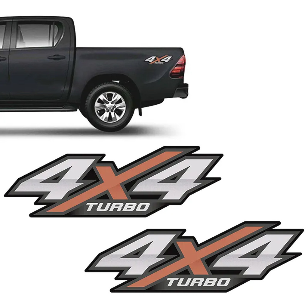 Par De Adesivos Hilux 4x4 Turbo 2016 2017 Emblema Lateral em Oferta na Shopee