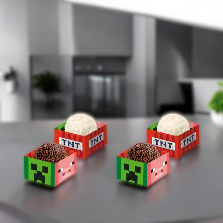 Porta Forminha - Miniecraft - 4x4x3cm - 40 unidades - FestColor - Rizzo - Home & Living
