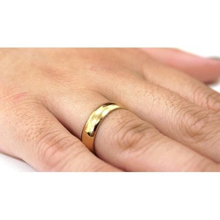 Anel Aliança Casamento dourada tradicional 4mm Fina