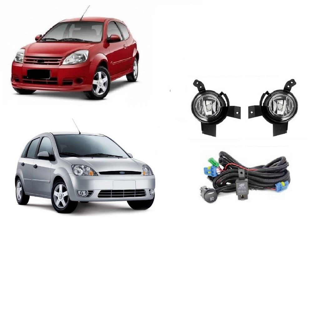 Kit farol de Milha Fiesta 2007 a 2010 Ka 2008 a 2011 Botao Modelo Original
