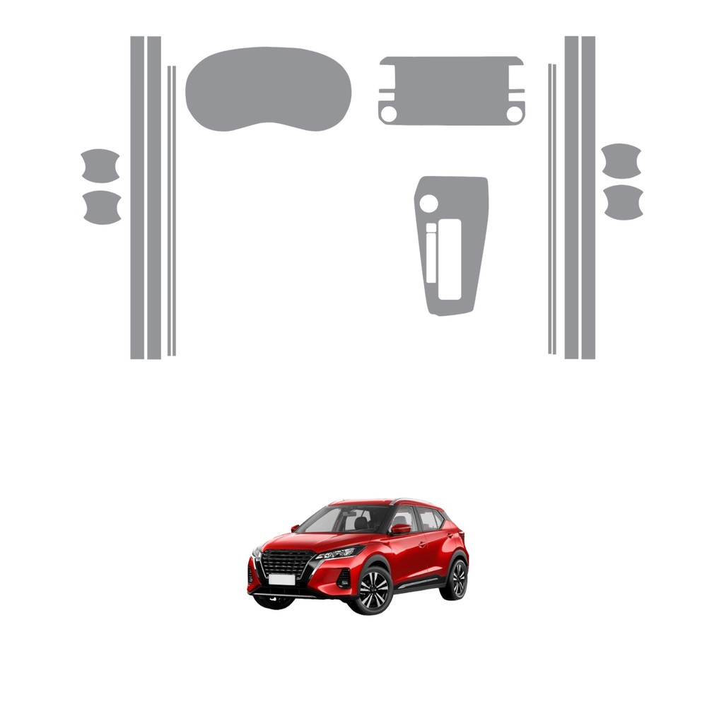 Película PPF Proteção Kit Interior Exterior Nissan Kicks Play Sense CVT 2025 Transparente TPU Anti Risco