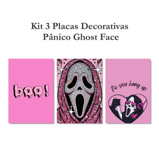 Kit 3 Quadros Decorativos Ghostface Panico A4 Placa MDF Cinema Geek Terror Assustador em Oferta na Shopee