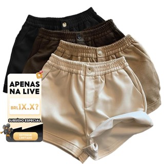 (LIVE STREAM SALE) Lovito Shorts Básicos com Botão Simples Casual para Mulheres LNE36142 (Multicolorido) em Oferta na Shopee