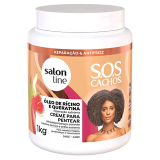 Creme Para Pentear Salon Line S.O.S Rícino E Queratina 1kg em Oferta na Shopee