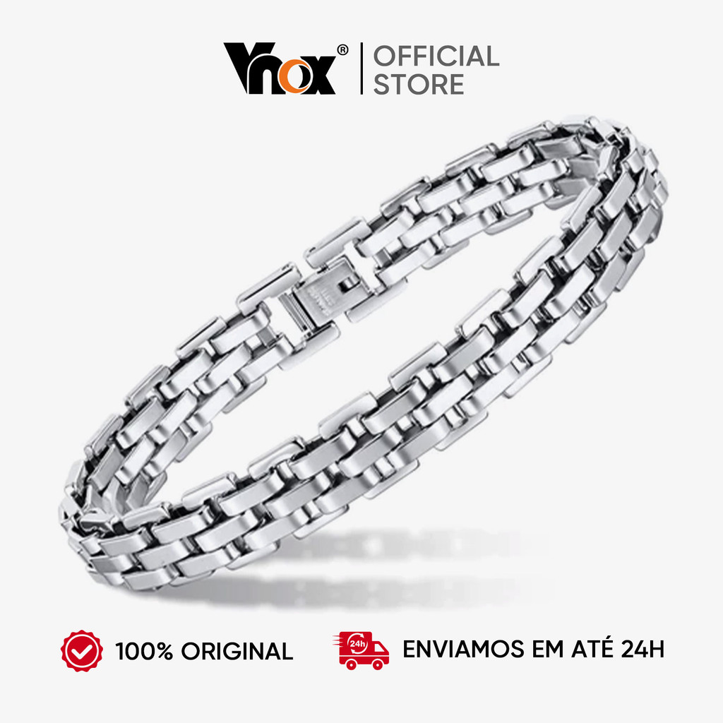 Vnox Pulseira De Aço Inoxidável Grossa De 11 Mm De Largura Para Homens E Mulheres , Pulso De Casal Hip-Hop Personalizada em Oferta na Shopee