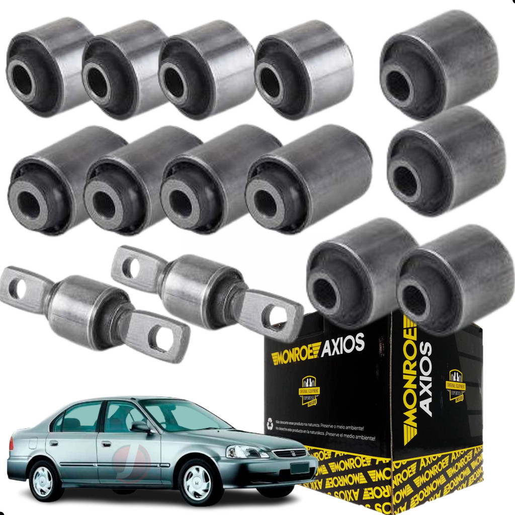KIT 14 Buchas Axios Civic 96 97 98 99 00 Suspensão Traseira