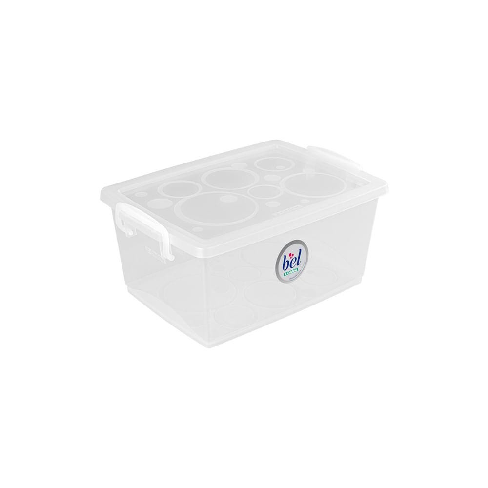 Caixa Organizadora Plástica com Trava e Alça Cristal 4L Bel Ordene em Oferta na Shopee