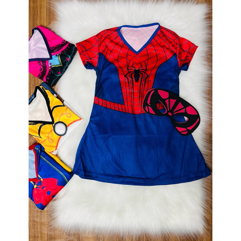 MULHER ARANHA VESTIDO  FANTASIA INFANTIL C/ ACESSÓRIO