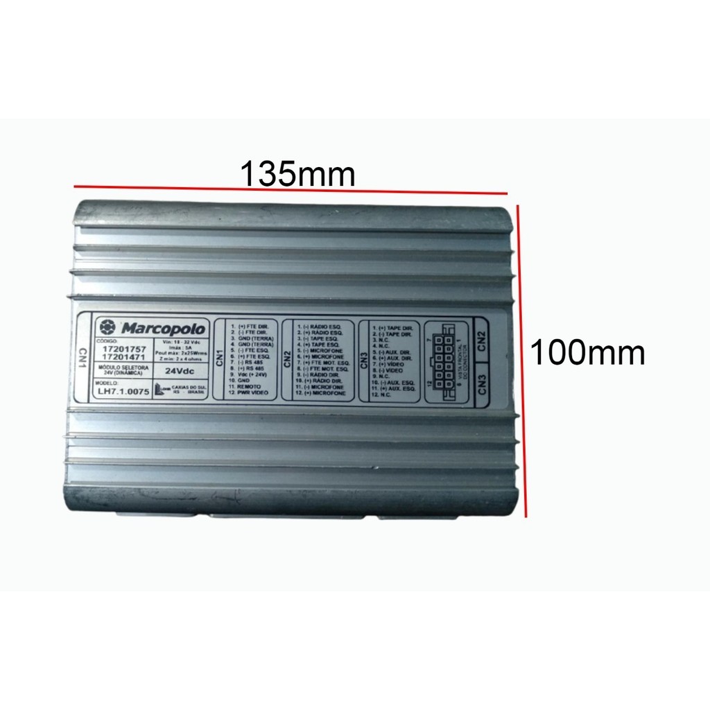 Modulo Chave Seletora Audio Som Painel Onibus Marcopo Gvi