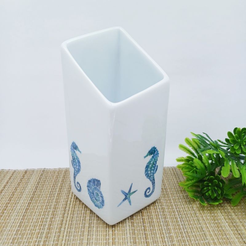 Porta Utensílios em porcelana - Fundo do Mar