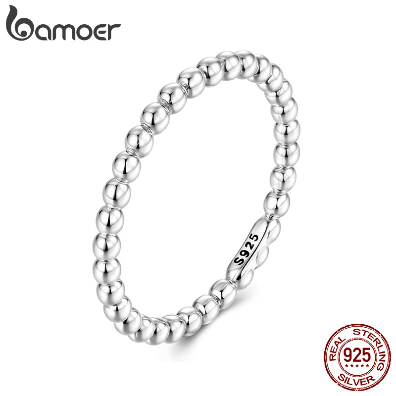 Bamoer 925 Prata Esterlina Anel Contas Design Jóias Presente Feminino em Oferta na Shopee