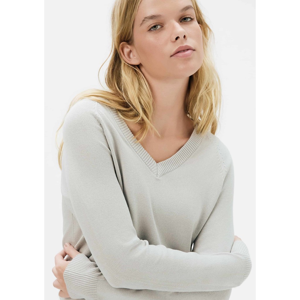 Blusão Feminino Decote V Em Tricô - Women Clothes