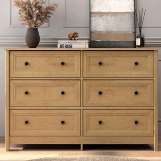 Cômoda 6 Gavetas Ditália DM-217 Carvalho em Oferta na Shopee