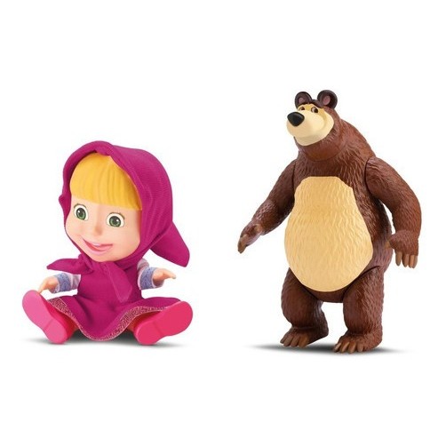 Bonecos Masha e o Urso em Vinil - Produto Original - Brinquedo Infantil Colecionável e Resistente - Divertoys