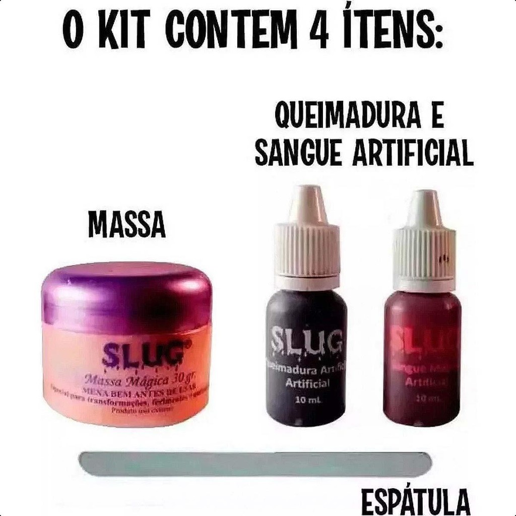 Detalhes do Maquiagem Halloween Atóxica Especial Kit Mágico Slug Faz Fácil Cortes Feridas Cicatriz Realistas em Alto Relevo