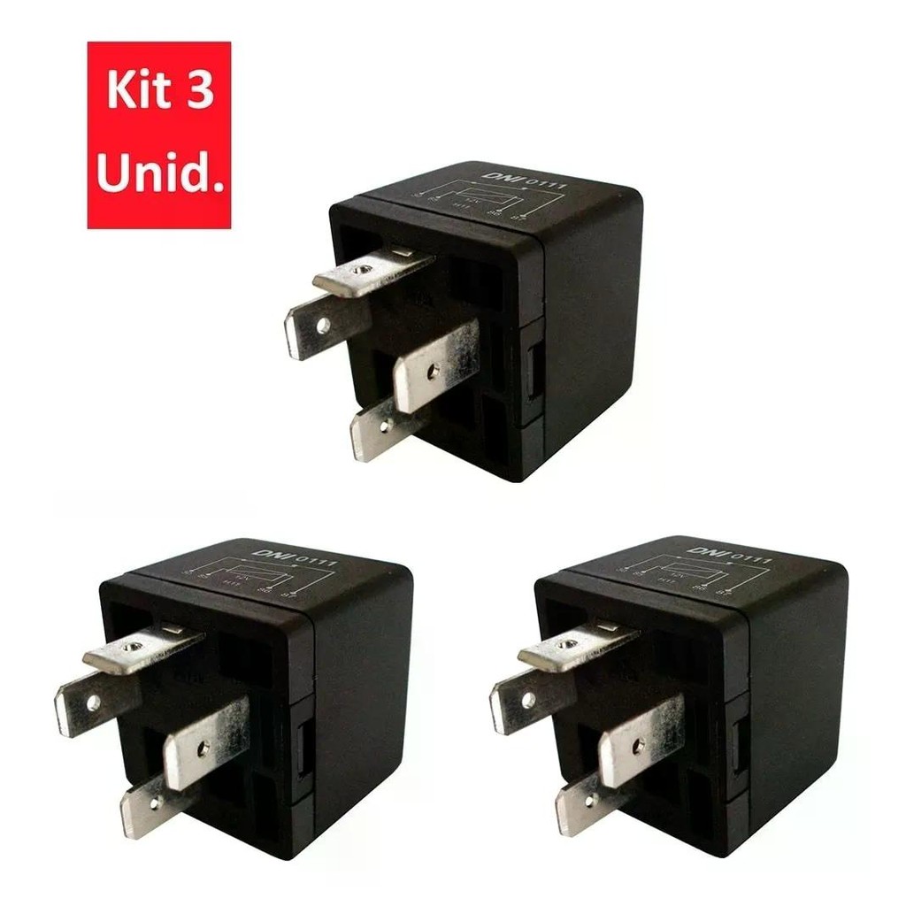 3 Relés Auxiliares - 12v - 40a - Dni 0111 em Oferta na Shopee
