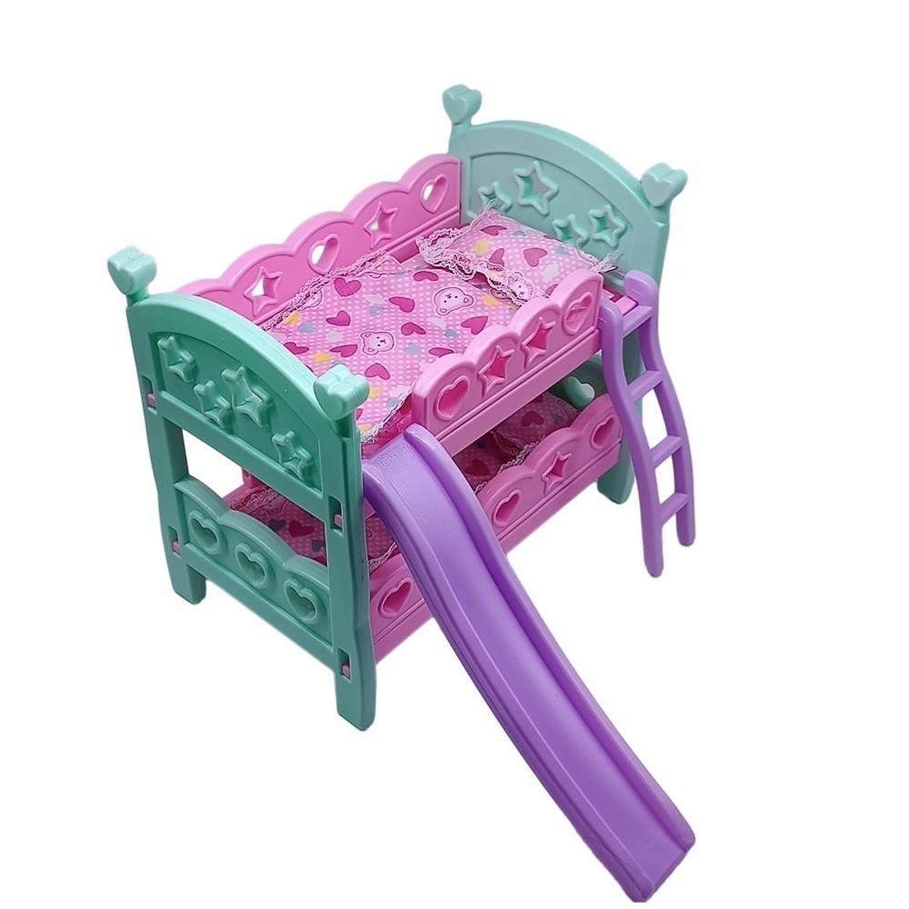 BELICHE DE BONECA BERCO DUPLO COM ESCORREGADOR CAMA INFANTIL CASA BEBE CAMINHA BICAMA