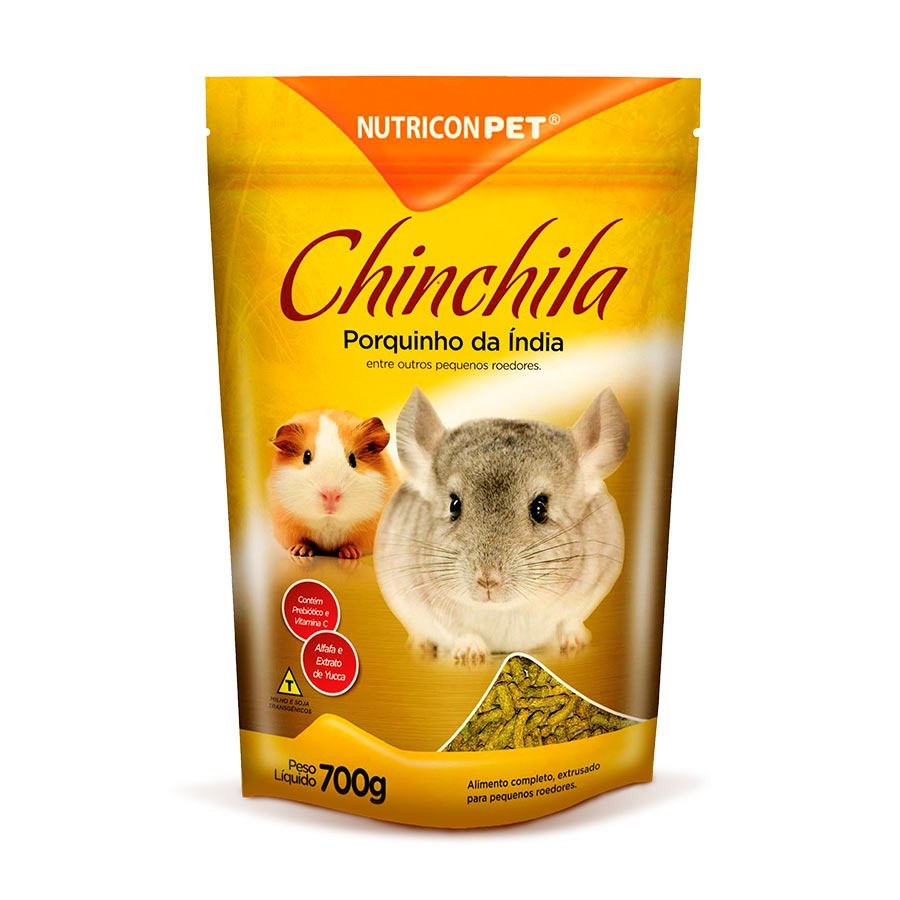 Ração Nutricon Extrusada para Chinchila Porquinho da Índia Hamster Roedores 700g