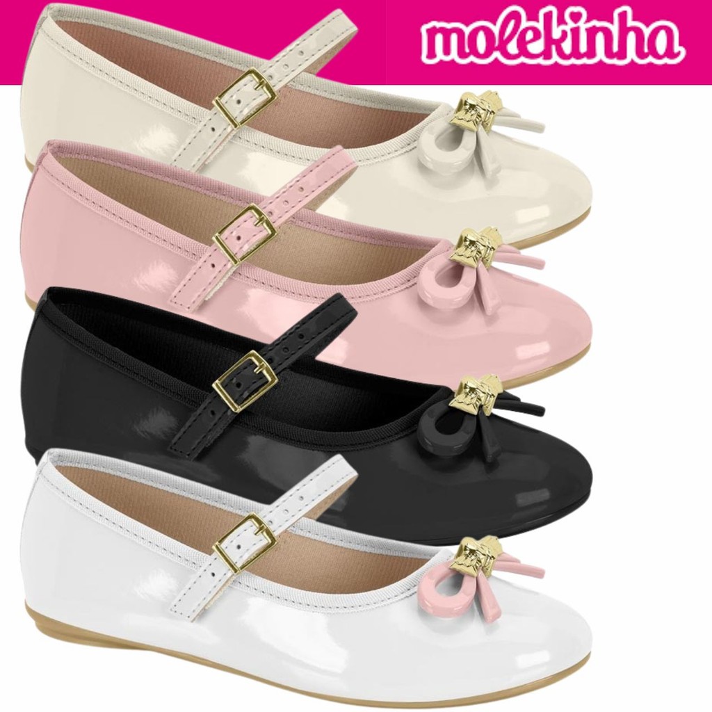 Sapatilha Feminina Boneca Molekinha Laço Juvenil Verniz Conforto em Oferta na Shopee