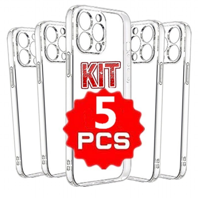 KIT 5 Capa Capinha Transparente Anti Impacto TPU Case Para Samsung Galaxy A04 4G A04S A04E A14 A24 A34 A54 5G