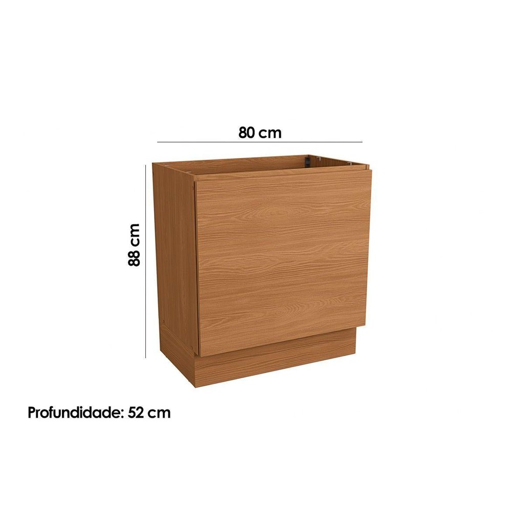 Detalhes do Balcão de Cozinha Ciela R624 s/ Tampo 80cm Canela - Kappesberg