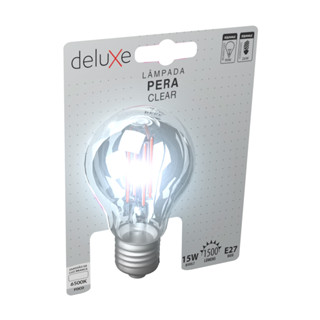 Lampada Led Pera Filamento Clear 15W 1500lm 6500K E27 Deluxe em Oferta na Shopee