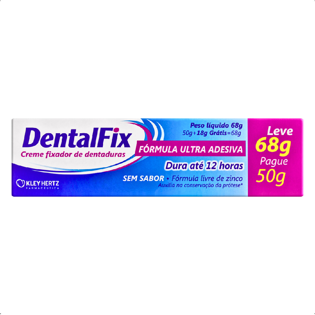 Creme Fixador Sem Sabor DentalFix 68g - Kley Hertz em Oferta na Shopee