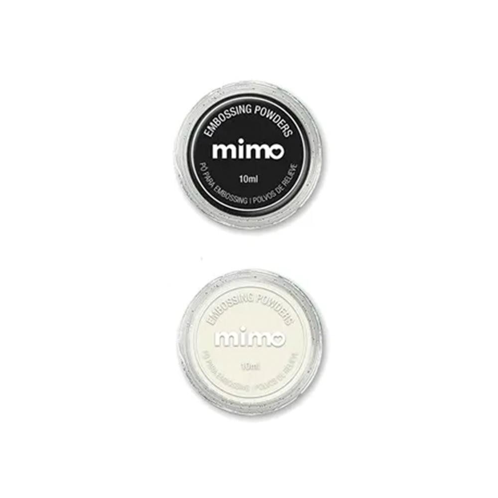 Pó de Embossing Comum Preto e Branco - Mimo - 2 Unids em Oferta na Shopee