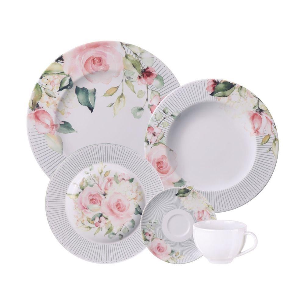 Aparelho De Jantar Tramontina Ornatta Em Porcelana Decorada 20 Peças em Oferta na Shopee