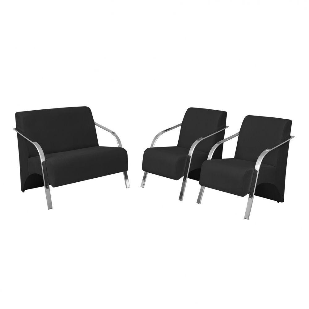 ConjPoltronas 1 Dois Lugares 2 Um Lugar Braços Em Alumínio 1 Namoradeira 2 De Um Lugar Suede