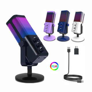 M7 USB Microfone Condensador RGB Gravação Live PC Gamer Gaming Para Tipo c Telefone PS4 PS5 Laptop em Oferta na Shopee