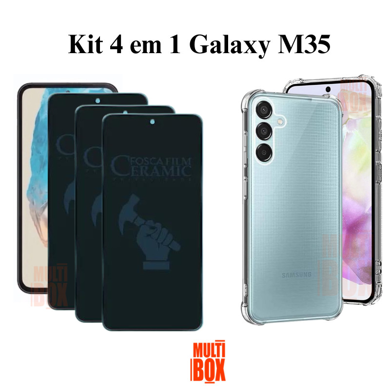 3UN Película Fosca Privacidade + 1UN Capinha Anti Impactos para Samsung Galaxy M