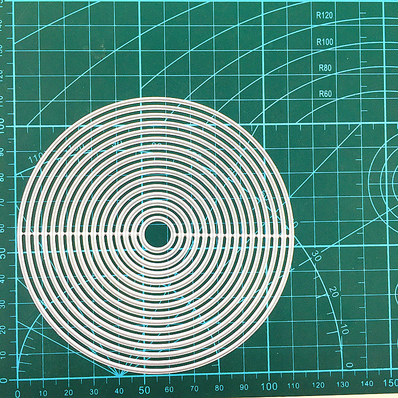 Molde de corte redondo de aço carbono multicamadas, cartão de papel para scrapbook, modelo de gravação, artesanato, teci — imagem 2 de 2