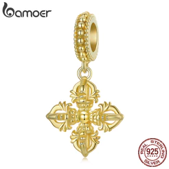 Bamoer 925 Sterling Sliver Charm Vajra Design Pingente Joias Para Pulseira