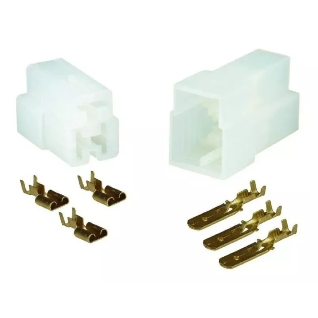Conector 3 Vias M/f 6,3 Acompanha Terminais em Oferta na Shopee