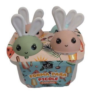 Forma Picolé Caseiro com 4 Cavidades Palito Formato Coelho em Oferta na Shopee