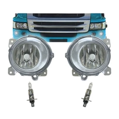Par Farol Neblina Auxiliar Para Scania Série 4 e 5 PGR + Lâmpadas H1 Autolux 1446355 1446356