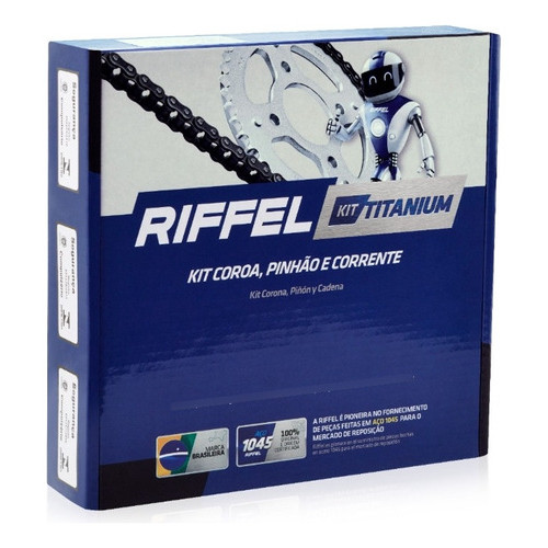 Kit Relação Transmissão Ybr Factor 125 E ED K K1 Pro Black Edition Tração Original 14 x 45 Dentes