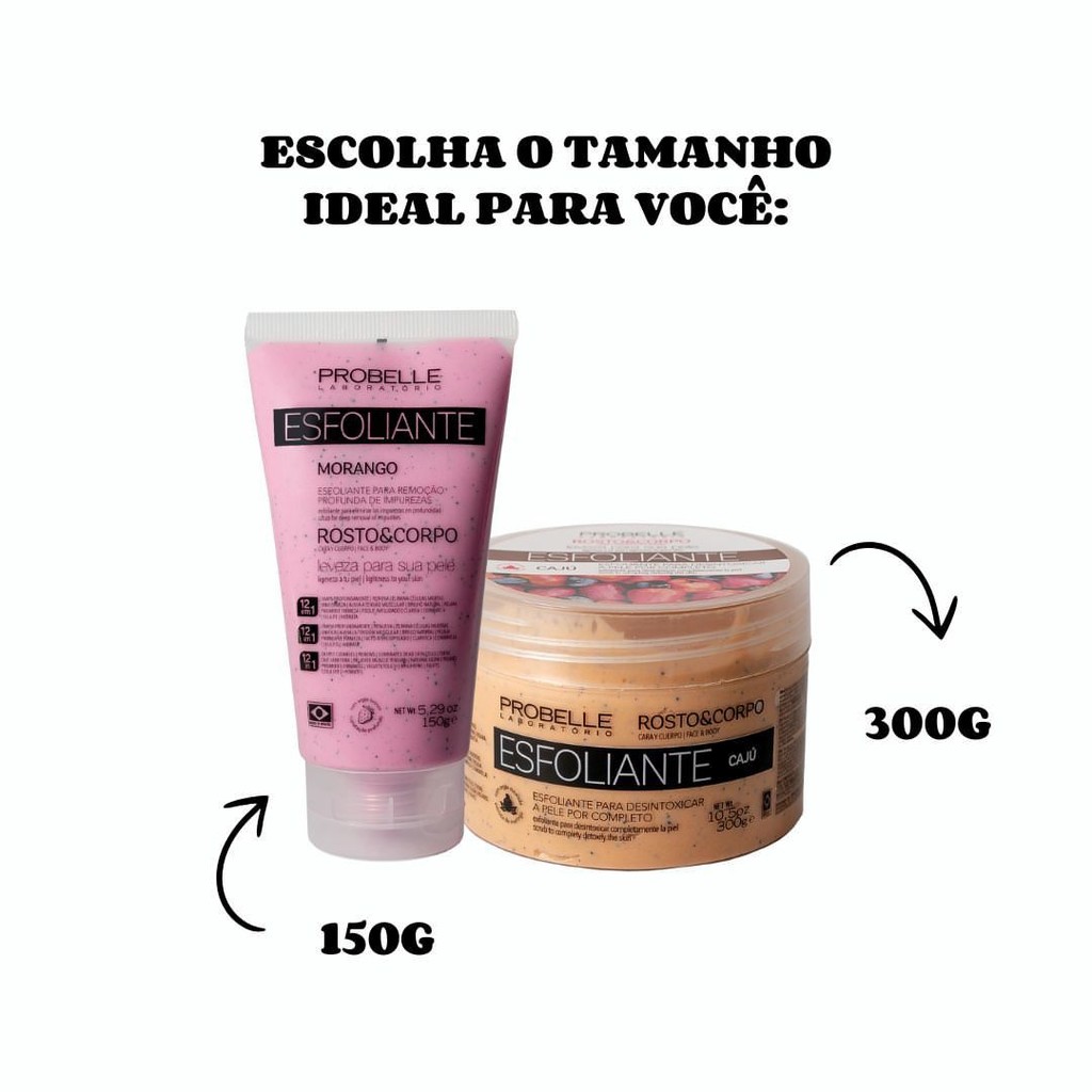 Esfoliante Corporal e Facial - Probelle LANÇAMENTO em Oferta na Shopee