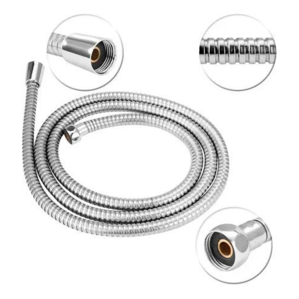 Engate Cano Mangueira Flexível Aço Inox 1,20 cm Ducha Higiênica Chuveiro Banheiro