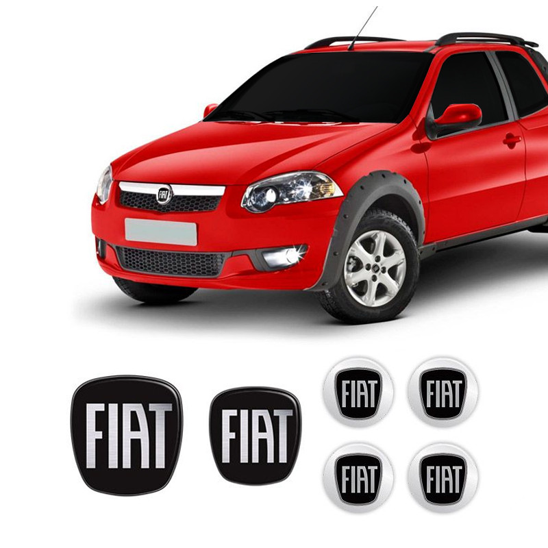 Kit 6 Adesivos Emblema Fiat Preto Strada Resinados 2006/2020 em Oferta na Shopee