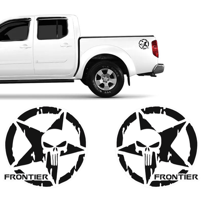 Adesivo Frontier 2014/2020 Caveira Justiceiro Estrela Preto em Oferta na Shopee