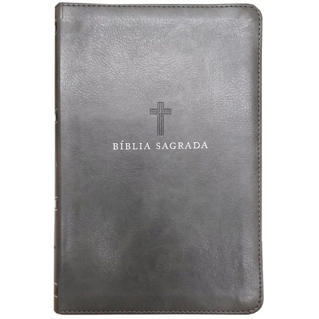 Bíblia Sagrada | ACF | Leitura Perfeita | Letra Grande | Couro Soft Cinza em Oferta na Shopee