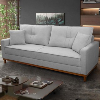 Sofá Living Malibu 2,00m Cinza Bouclê - King House em Oferta na Shopee