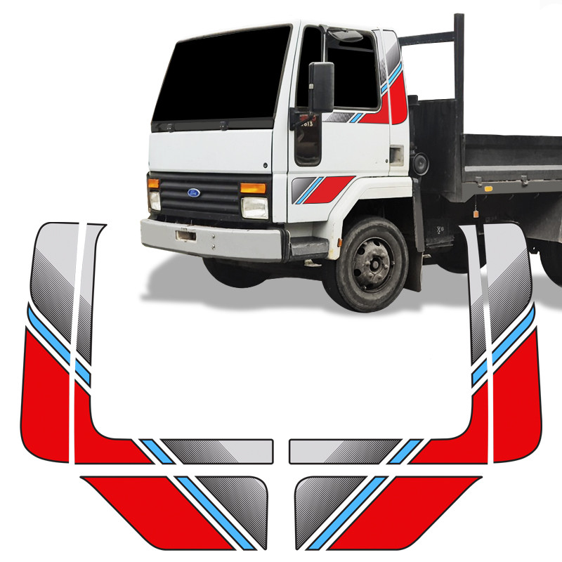 Kit Faixa Caminhão Ford Cargo 1991 Adesivo Lateral Azul