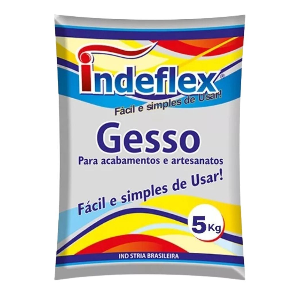 Gesso Rápido  pó 5kg Branco Parede Artesanato Teto Indeflex