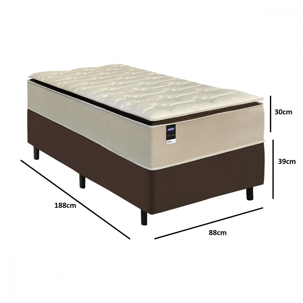 Cama Box Solteiro 88cm Colchão Gazin Love Story HF V25 e Base 2CEN